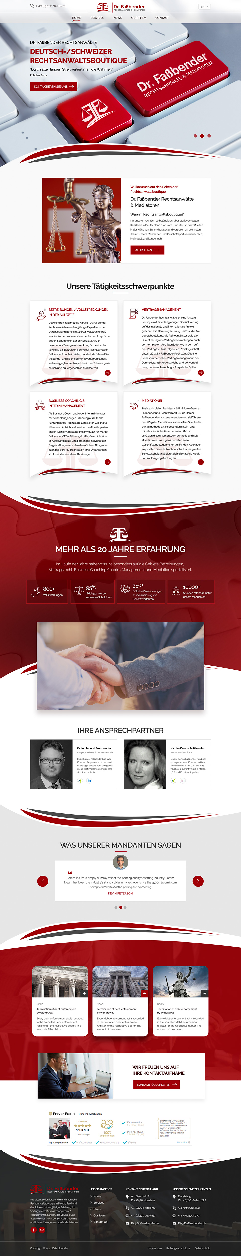 Web Design par Shijo John pour Dr. Fassbender Rechtsanwaelte & Mediatoren | Design #26692862