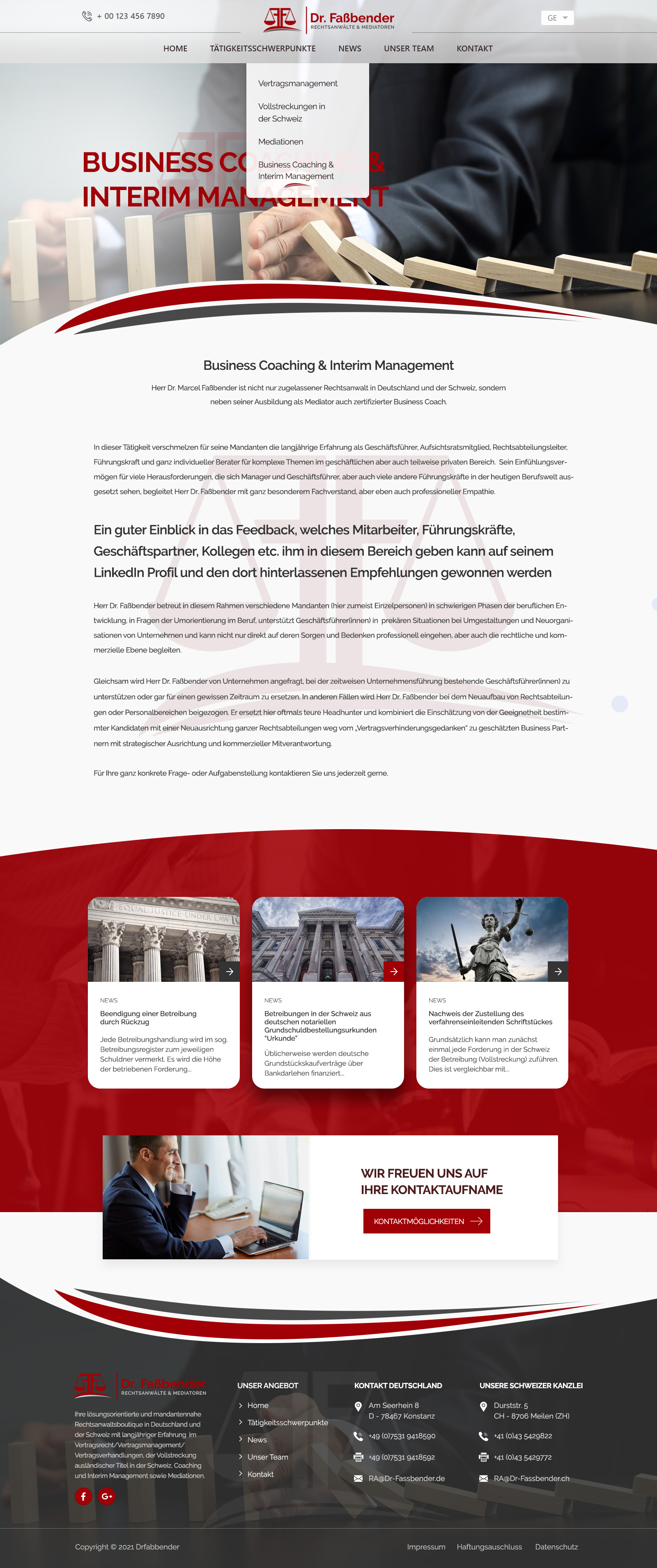 Web Design by Shijo John for Dr. Fassbender Rechtsanwaelte & Mediatoren | Design #26695968