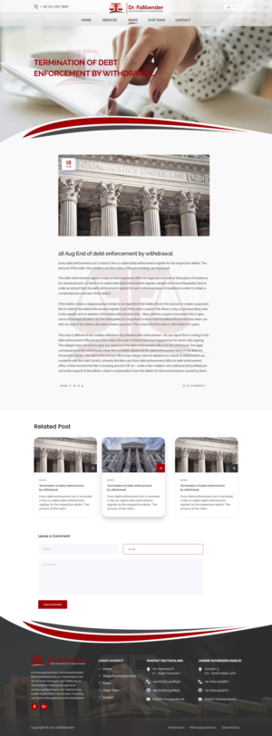 Web Design by Shijo John for Dr. Fassbender Rechtsanwaelte & Mediatoren | Design: #26695972