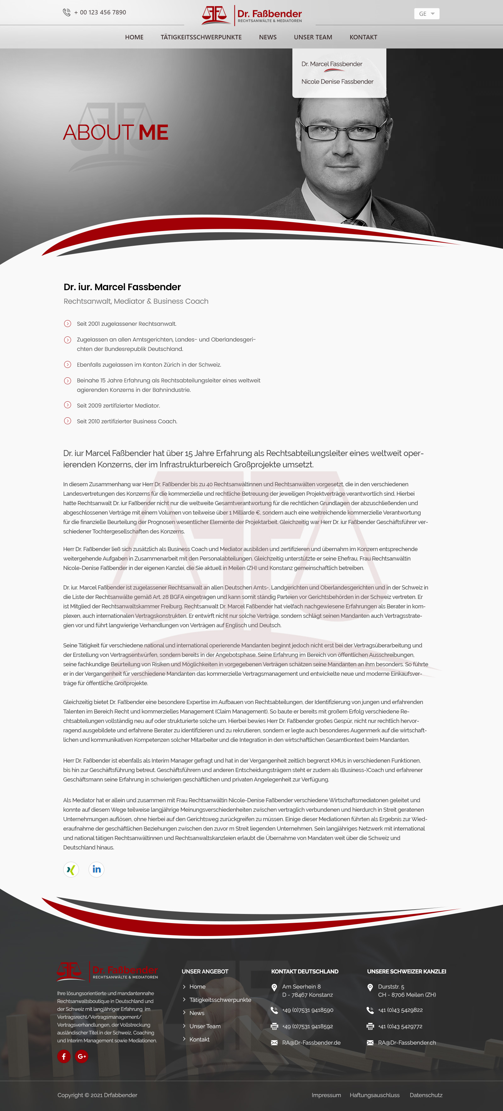 Web Design by Shijo John for Dr. Fassbender Rechtsanwaelte & Mediatoren | Design #26695973