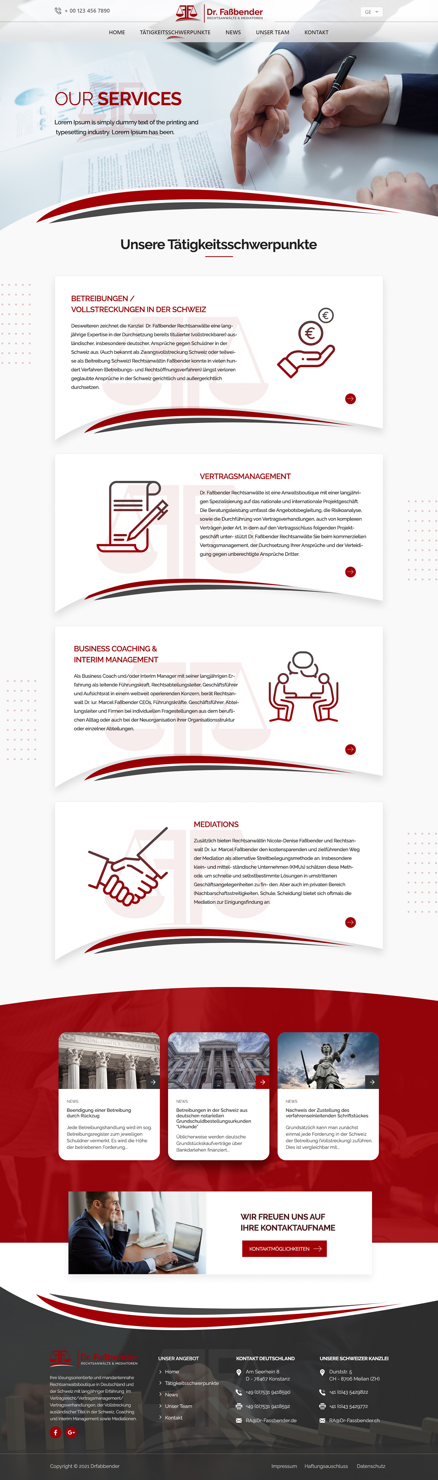 Web Design by Shijo John for Dr. Fassbender Rechtsanwaelte & Mediatoren | Design #26695978