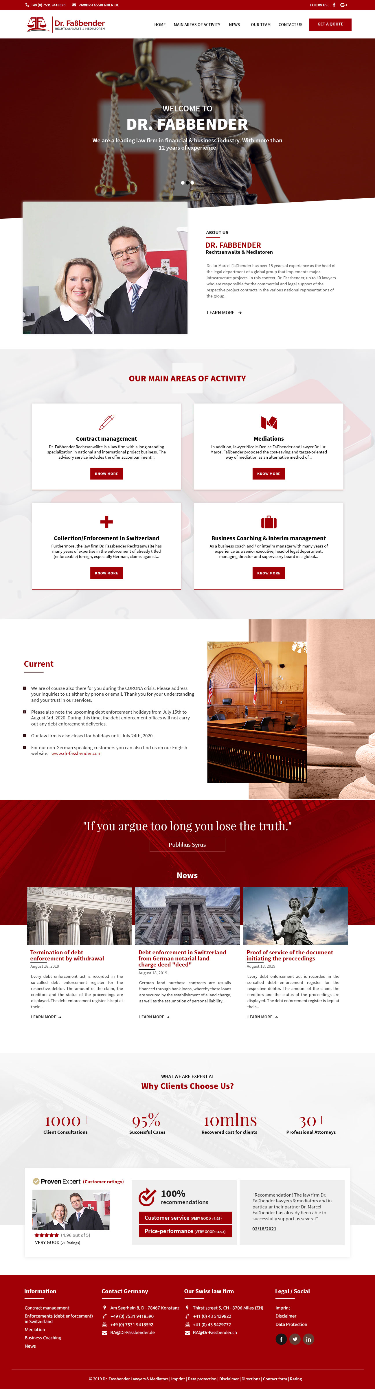 Web Design by Anil for Dr. Fassbender Rechtsanwaelte & Mediatoren | Design #26617432