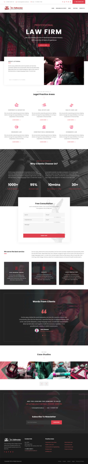 Web Design by Anil for Dr. Fassbender Rechtsanwaelte & Mediatoren | Design: #26619626