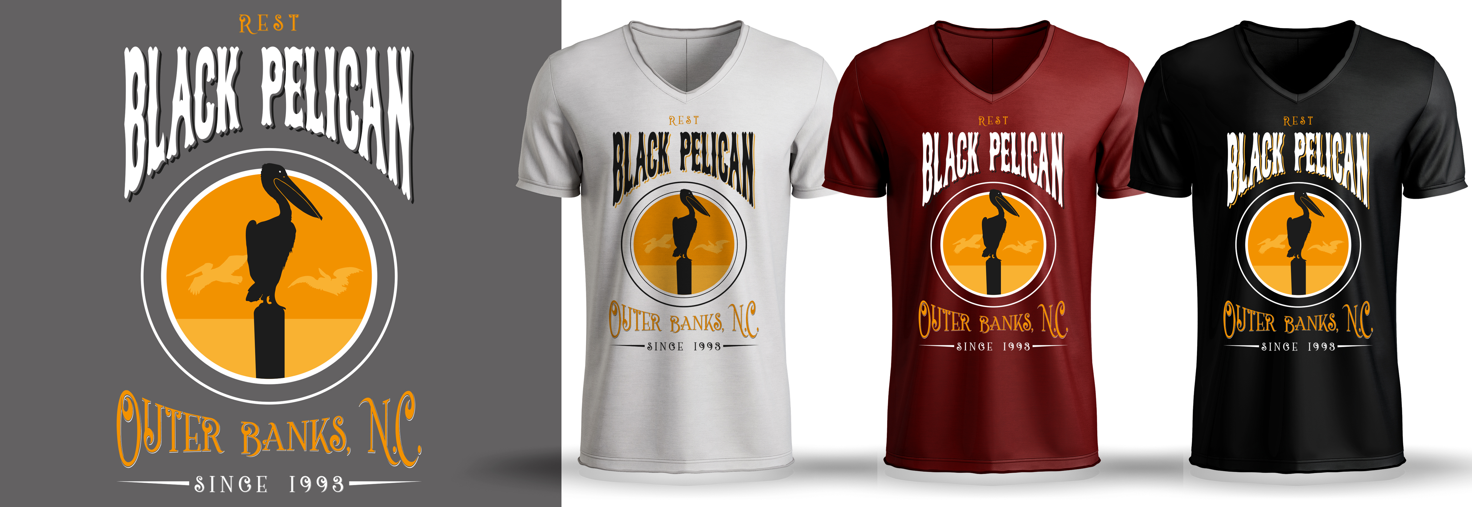 T-shirt Design by Al Pech for Black Pelican Seafood Company | Design #26582304