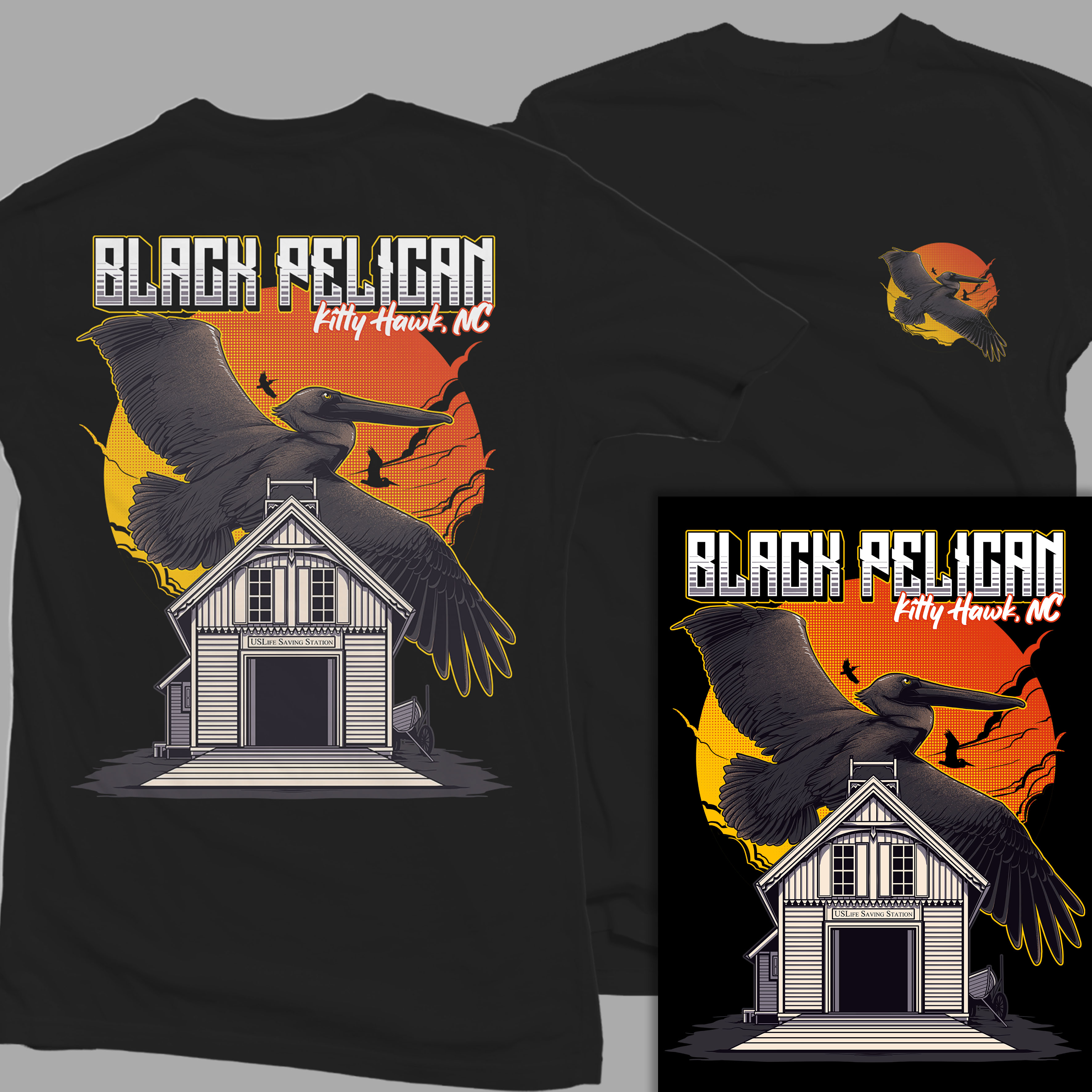 T-shirt Design by Geilza for Black Pelican Seafood Company | Design: #26601666
