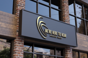 We're Here To Hear     Also I would love to  incorporate the Audio Help name but in a much smaller type than the basic program name. | Logo Design by makerlogoz