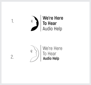 We're Here To Hear     Also I would love to  incorporate the Audio Help name but in a much smaller type than the basic program name. | Logo Design by angelonyamu