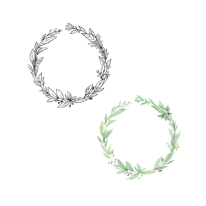 hand drawn wreath made open and flowy | Vector Design by Samantha Ward Design