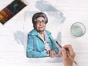 Portrait in Watercolor-style from Photo for a Museum Exhibit | Diseño Con Ilustración por SSDD