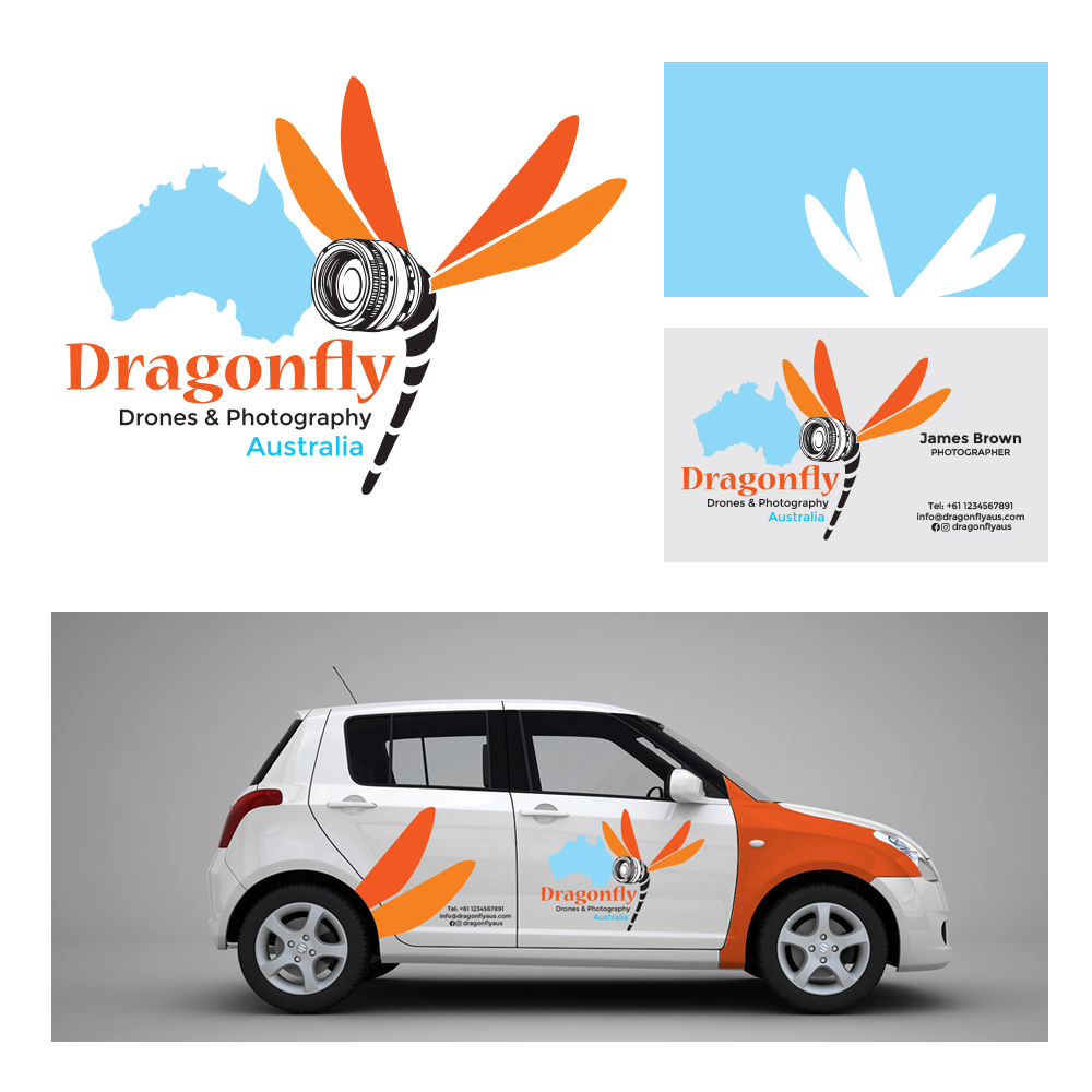Logo Design by CBA for Dragonfly Drones & Photography Australia | Design #26608675