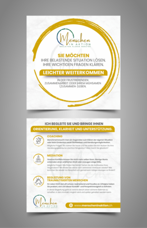 Flyer, der über Tätigkeit von Menschen in Aktion informiert | Design de Flyer par Fat Bat Man