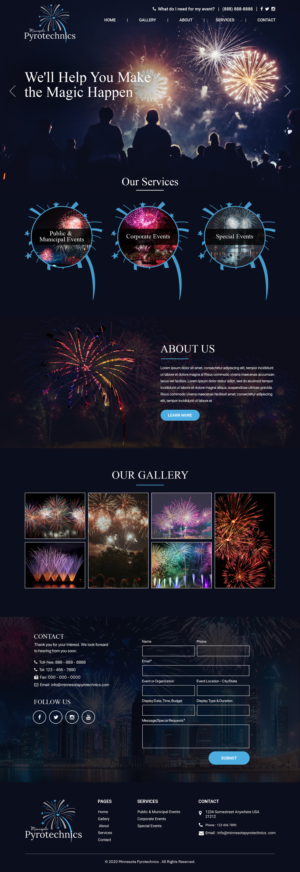 Minnesota Pyrotechnics Website Design | Web Design by Titan Eagle