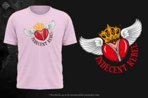 Logo for woman gym apparel , the name is (Indecent rebel) | Merchandize Design by gekgrfx