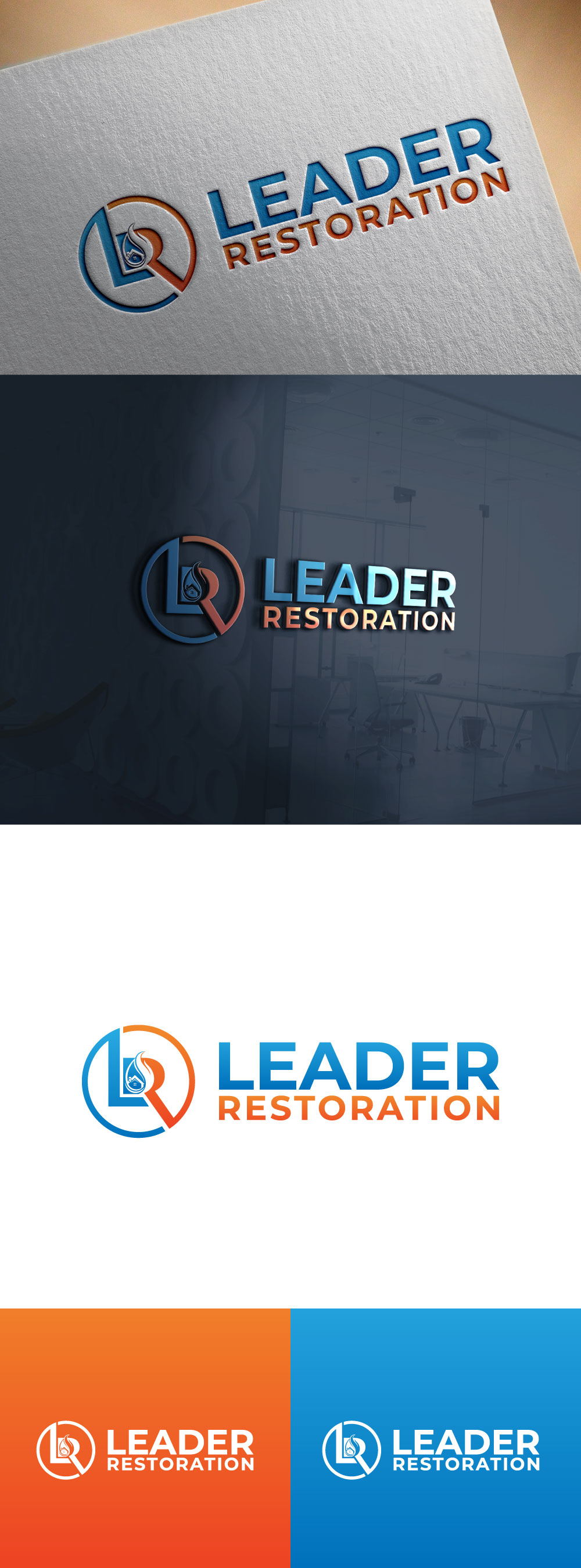 Logo Design by JUEL RANA 525340 for Leader Restoration | Design #26630066