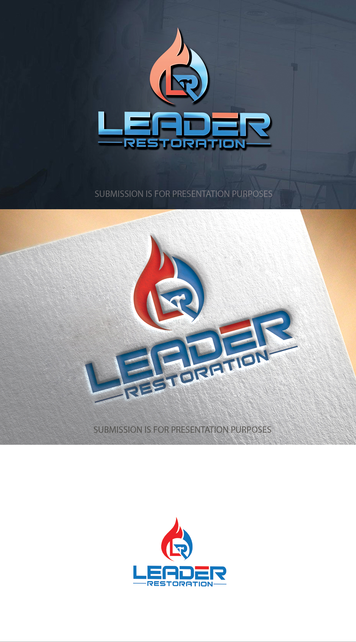Logo Design by graphicevolution for Leader Restoration | Design #26614425