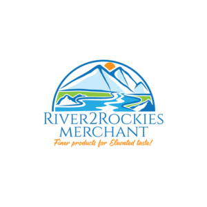 River2Rockies Merchant   ( tag line below it..)  Finer products for Elevated taste! | Diseño de Logo por Graphic Bricks