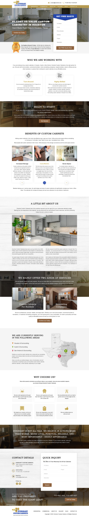 Custom Cabinet Shop in Texas, Local business** | Web Design by Sbss