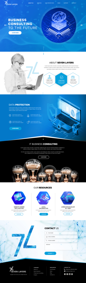 Company Website for an IT business called "SEVEN LAYERS" | Web Design by Blue Sparrow