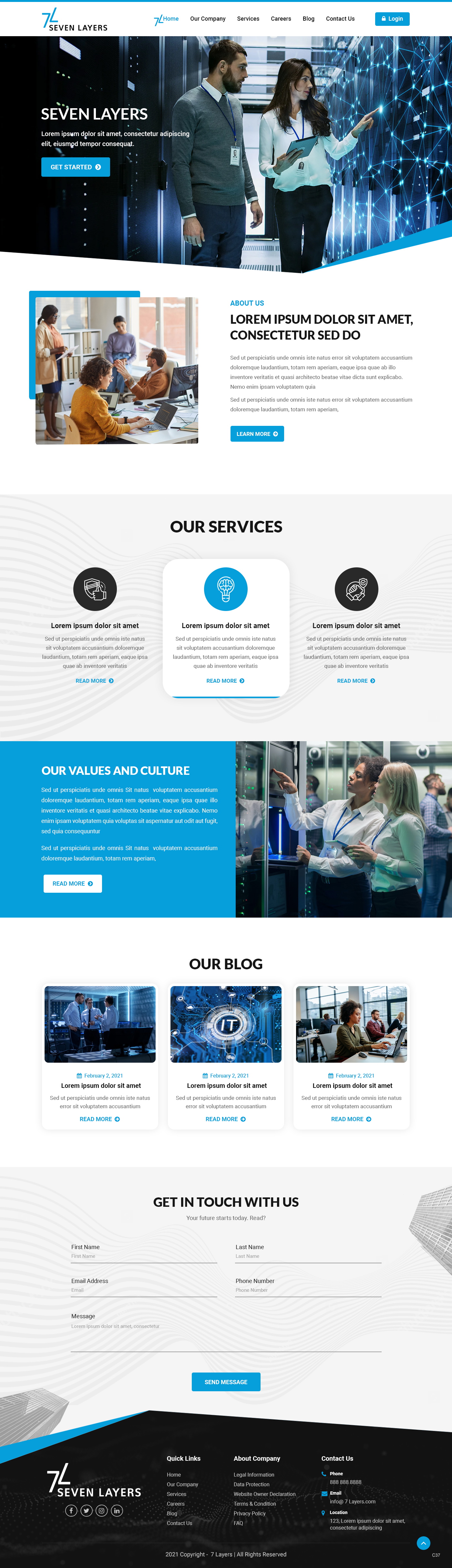 Professional, Modern, Information Technology Web Design for a Company ...