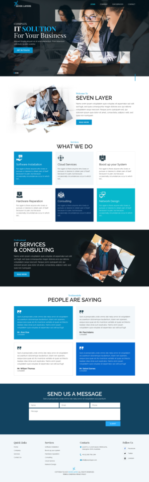 Company Website for an IT business called "SEVEN LAYERS" | Web Design by sai.designer87