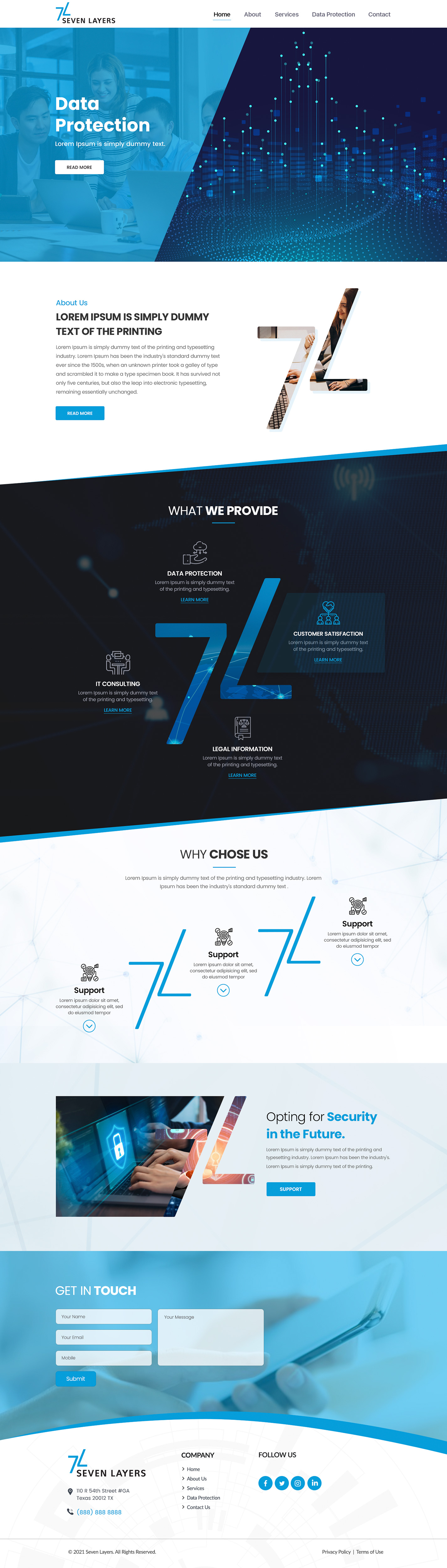 Professional, Modern, Information Technology Web Design for a Company ...