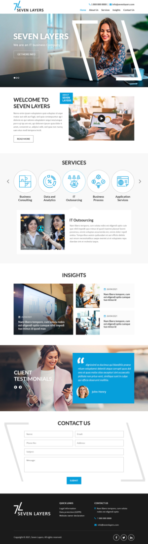 Company Website for an IT business called "SEVEN LAYERS" | Web Design by Starlyn DS