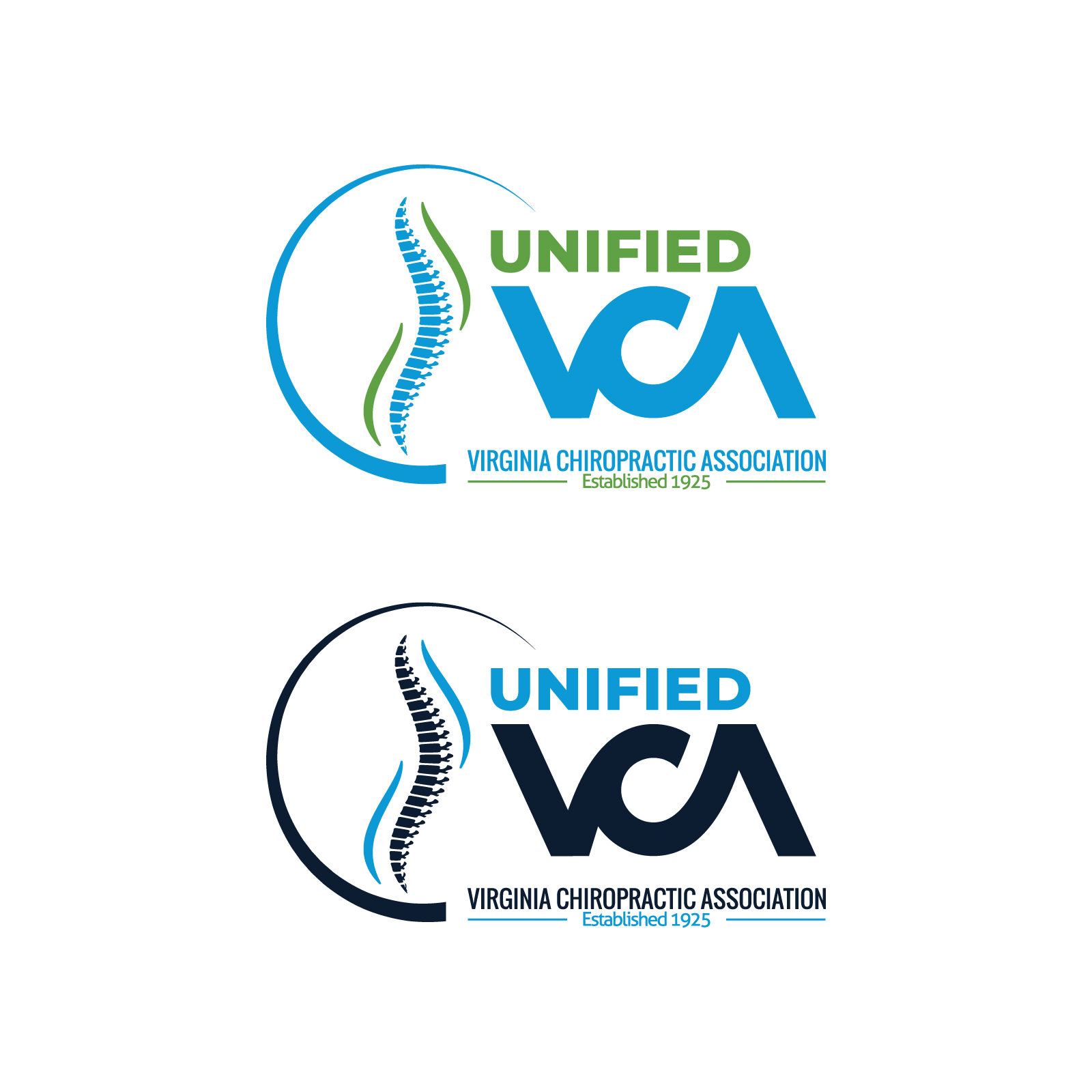 Logo Design by artcircles for Virginia Chiropractic Association (dba Unified Virginia Chiropractic Association, Unified VCA, UVCA) | Design #26626603