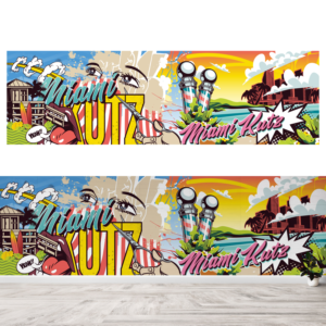 Graffiti wall art vinyl Miami themed | Graphic Design by duatitik.std
