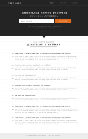 Text only wordpress site to capture emails | Web Design par Blue Sparrow
