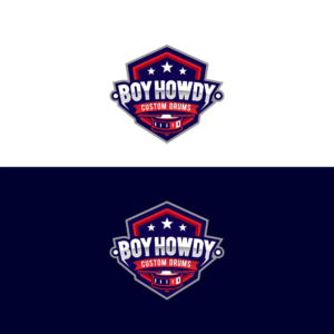 Boy Howdy (large), Custom Drums (small) | Diseño de Logo por Folio360