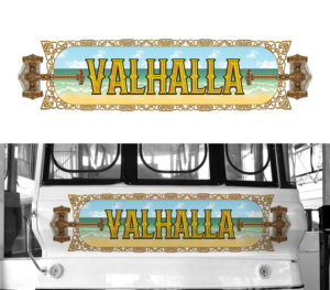 Valhalla (Boat Wrap Design/ Name and staircase wrap) | Car Wrap-Design von Navisol Creatives