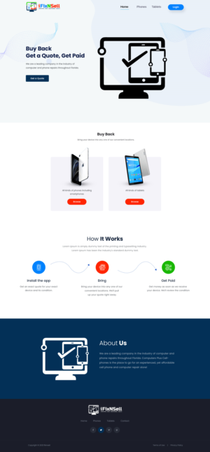Website Design, Ecommerce, Device Buyback, Four concepct pages | Diseño Web por Shijo John