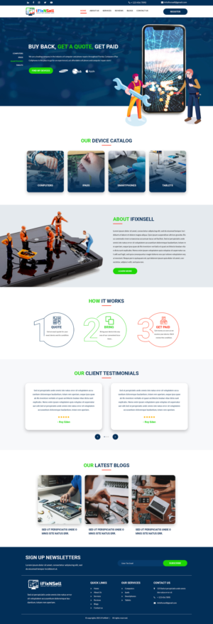 Website Design, Ecommerce, Device Buyback, Four concepct pages | Diseño Web por Titan Eagle
