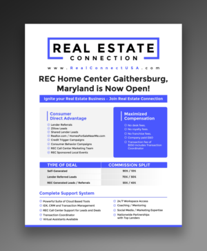 Real Estate Connection - New Agent Opportunity Overview | Diseño de Flyer por ecorokerz