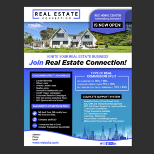 Real Estate Connection - New Agent Opportunity Overview | Diseño de Flyer por DA.