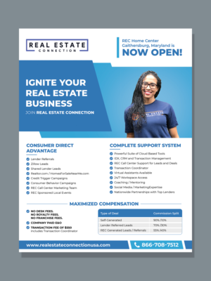 Real Estate Connection - New Agent Opportunity Overview | Diseño de Flyer por BLUE WINGS