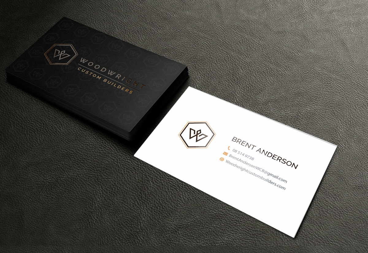 Business Card Design by Riz' for Woodwright Custom Builders LLC | Design #26653927