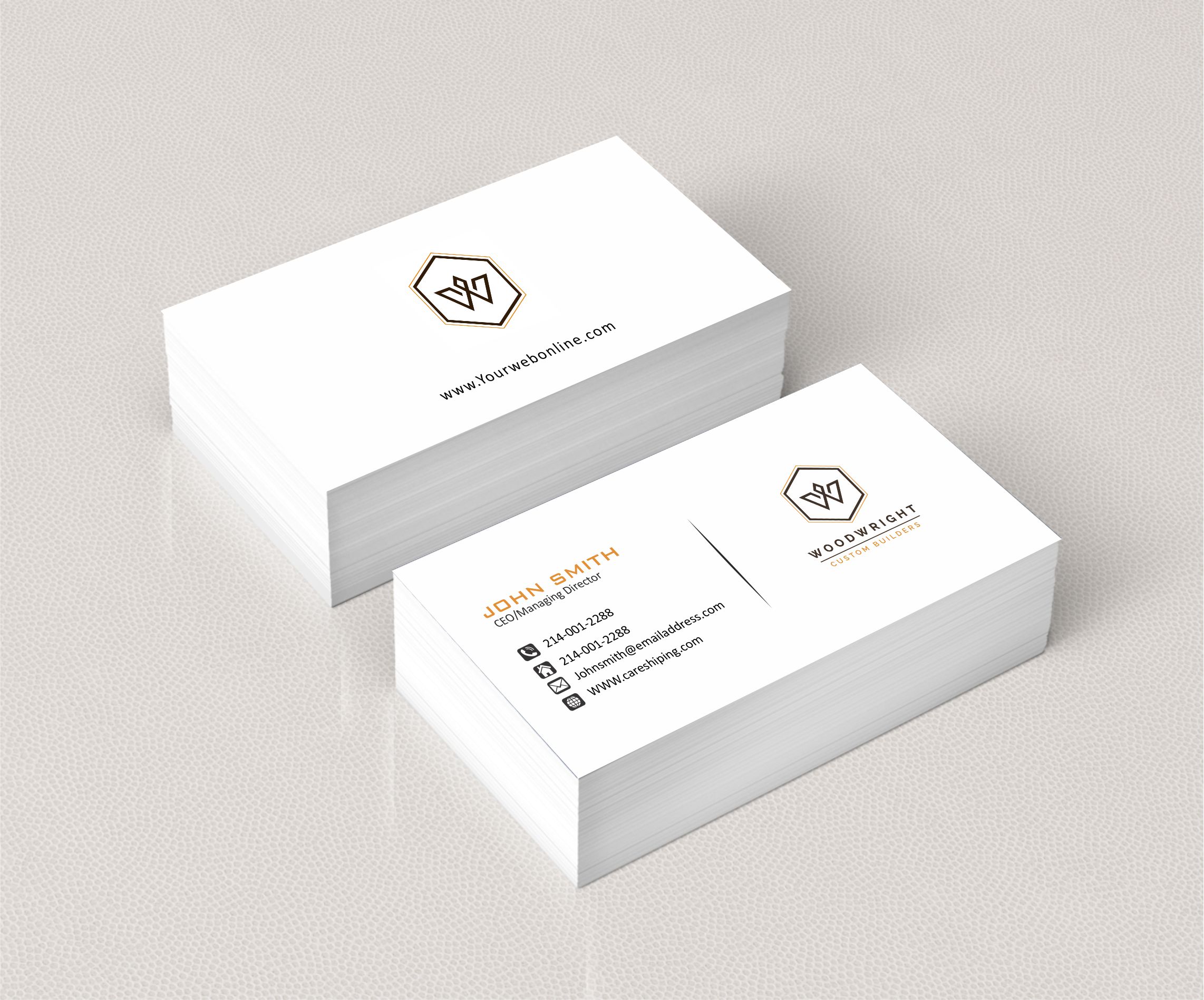 Business Card Design by Crea8iveMind for Woodwright Custom Builders LLC | Design #26660822