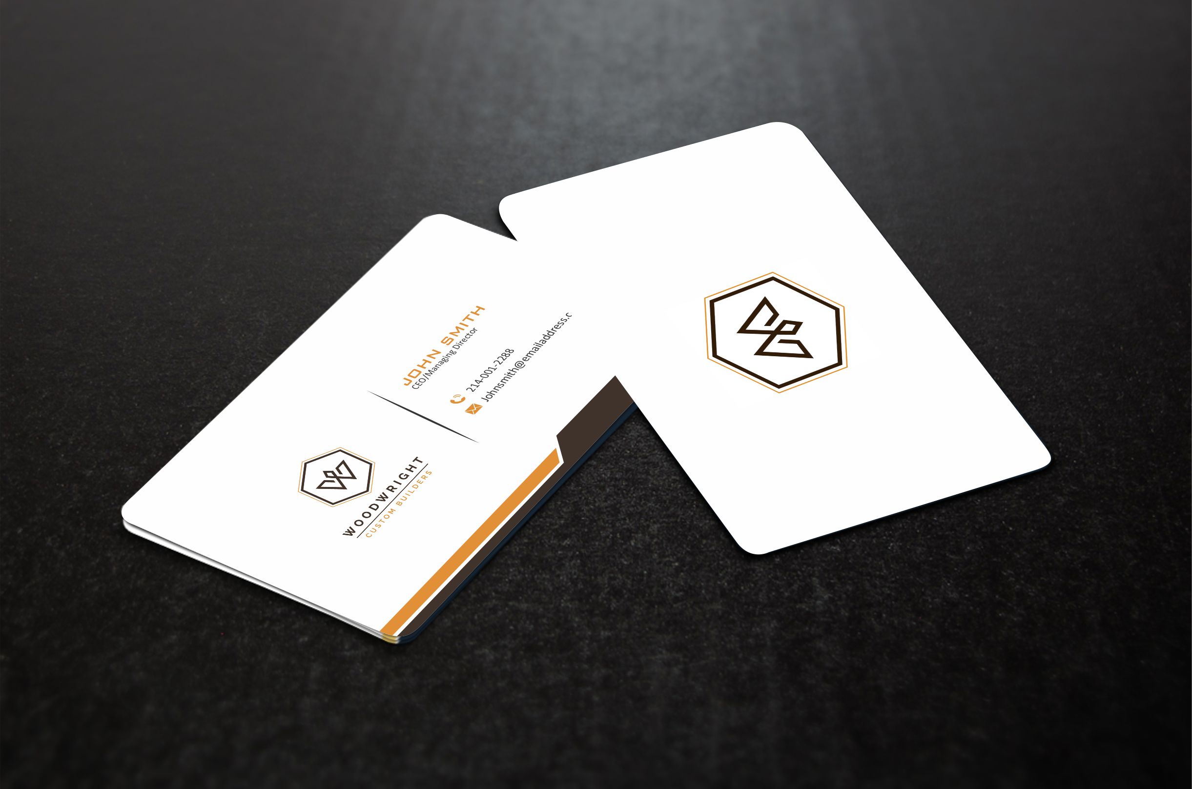 Business Card Design by Crea8iveMind for Woodwright Custom Builders LLC | Design #26660827