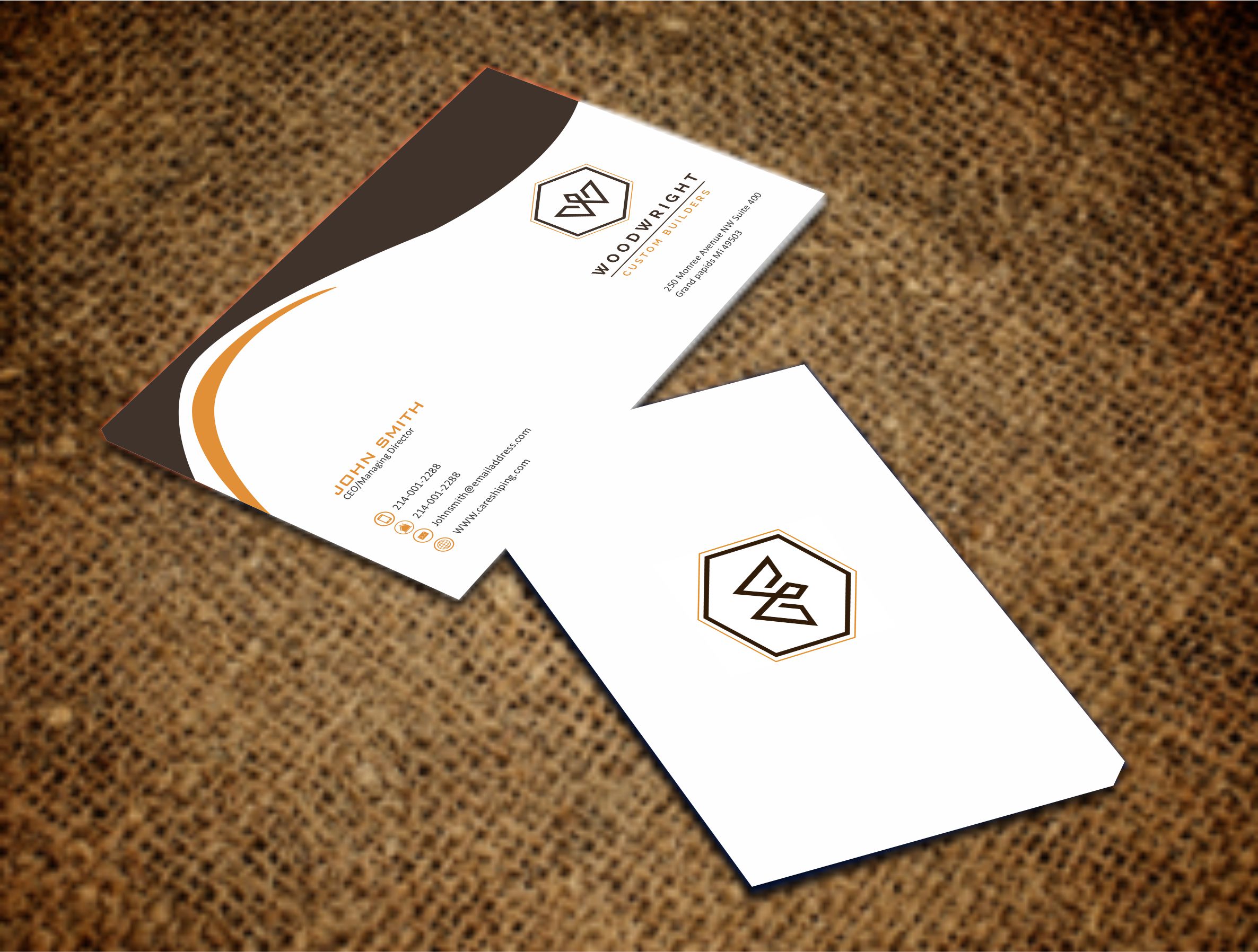 Business Card Design by Crea8iveMind for Woodwright Custom Builders LLC | Design #26660829