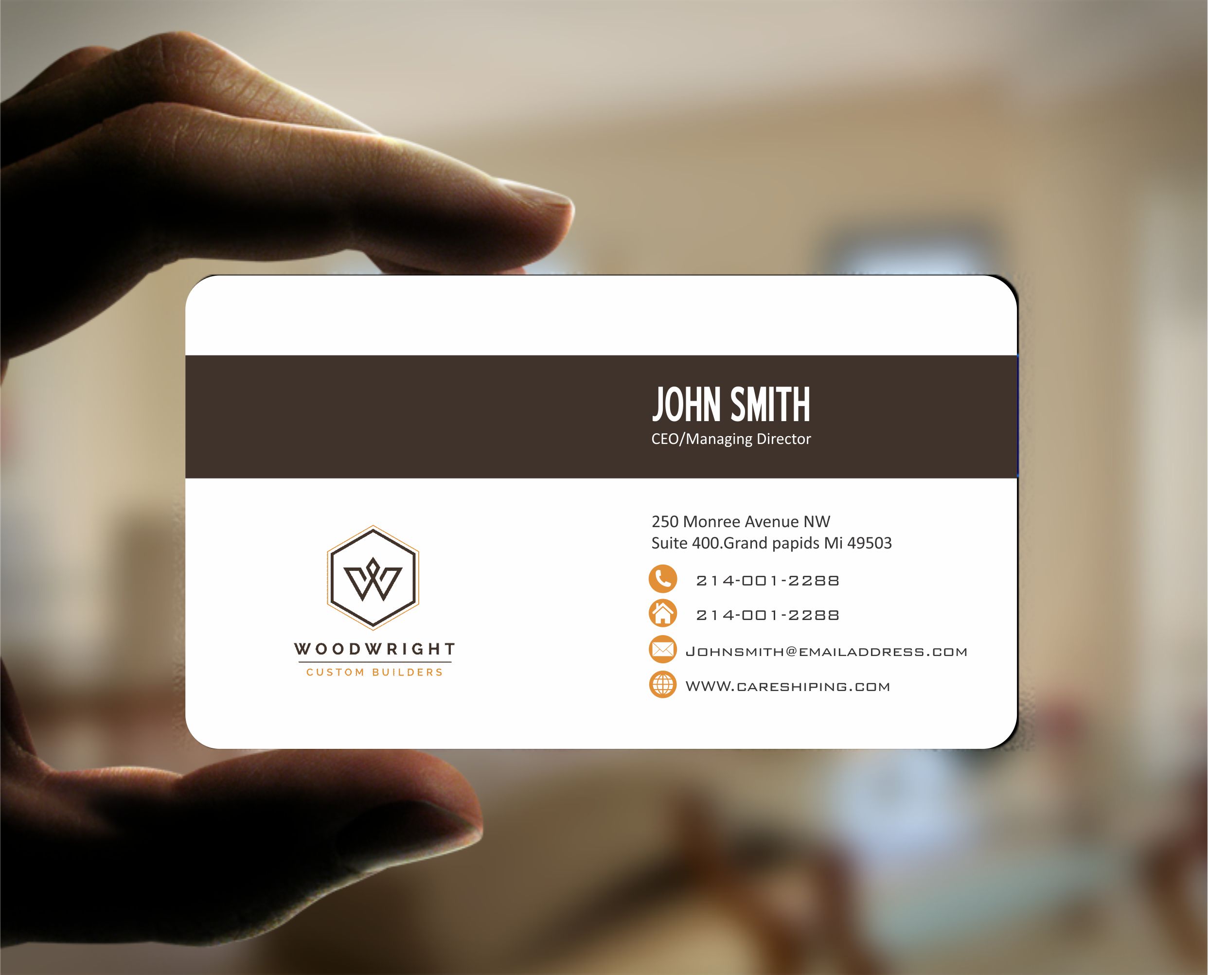 Business Card Design by Crea8iveMind for Woodwright Custom Builders LLC | Design #26660833