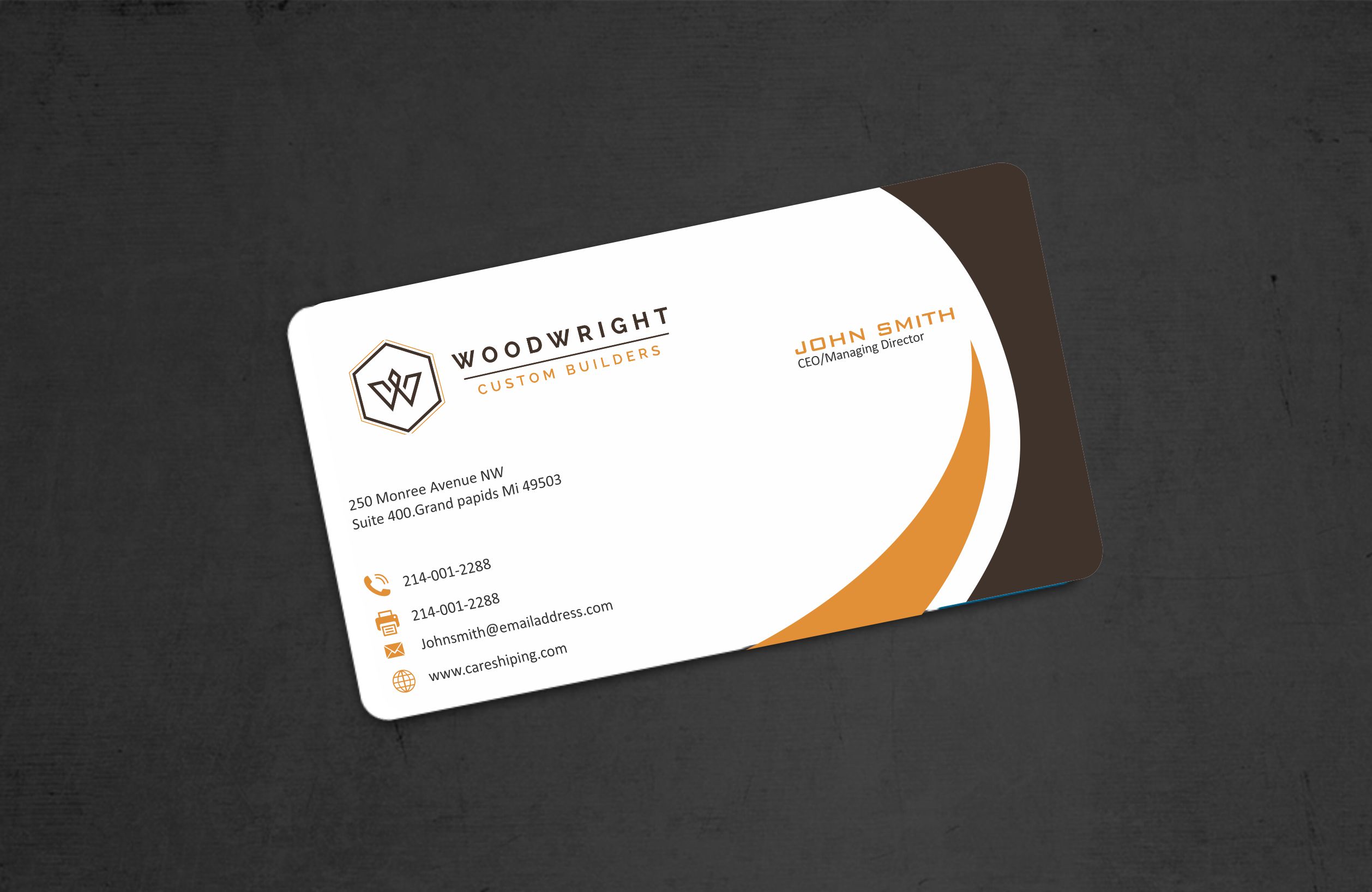 Business Card Design by Crea8iveMind for Woodwright Custom Builders LLC | Design #26660834