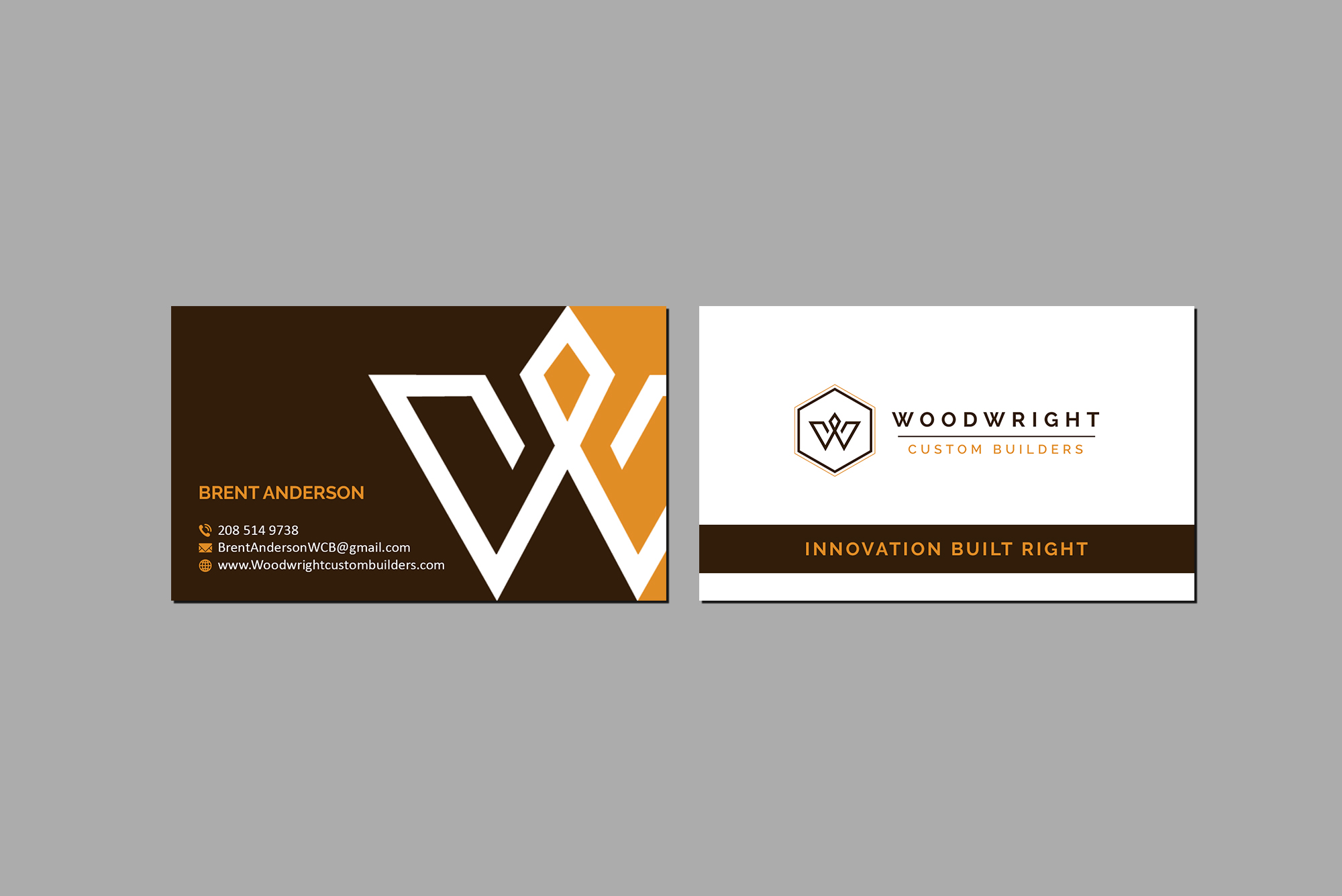 Business Card Design by Creations Box 2015 for Woodwright Custom Builders LLC | Design #26656011