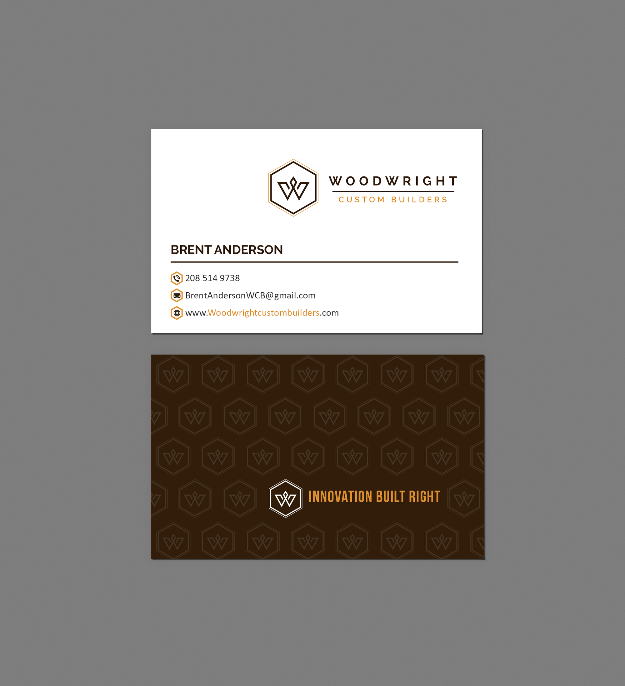 Business Card Design by Creations Box 2015 for Woodwright Custom Builders LLC | Design #26662904