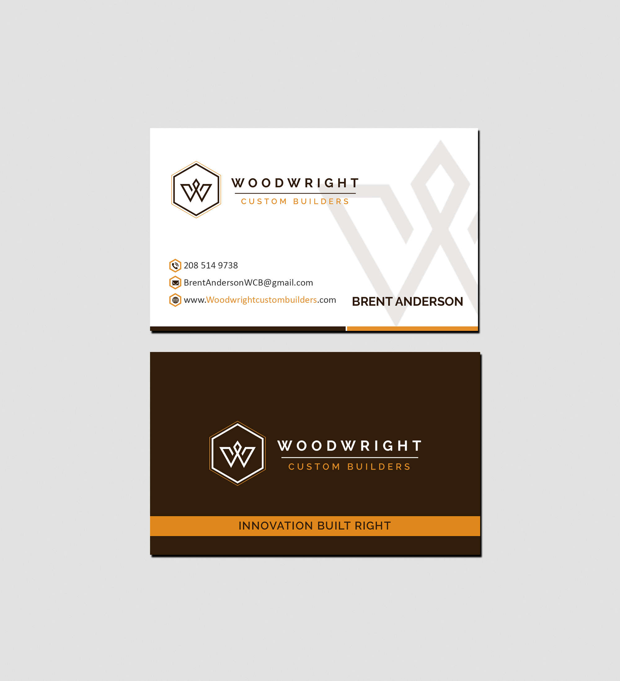 Business Card Design by Creations Box 2015 for Woodwright Custom Builders LLC | Design #26662905
