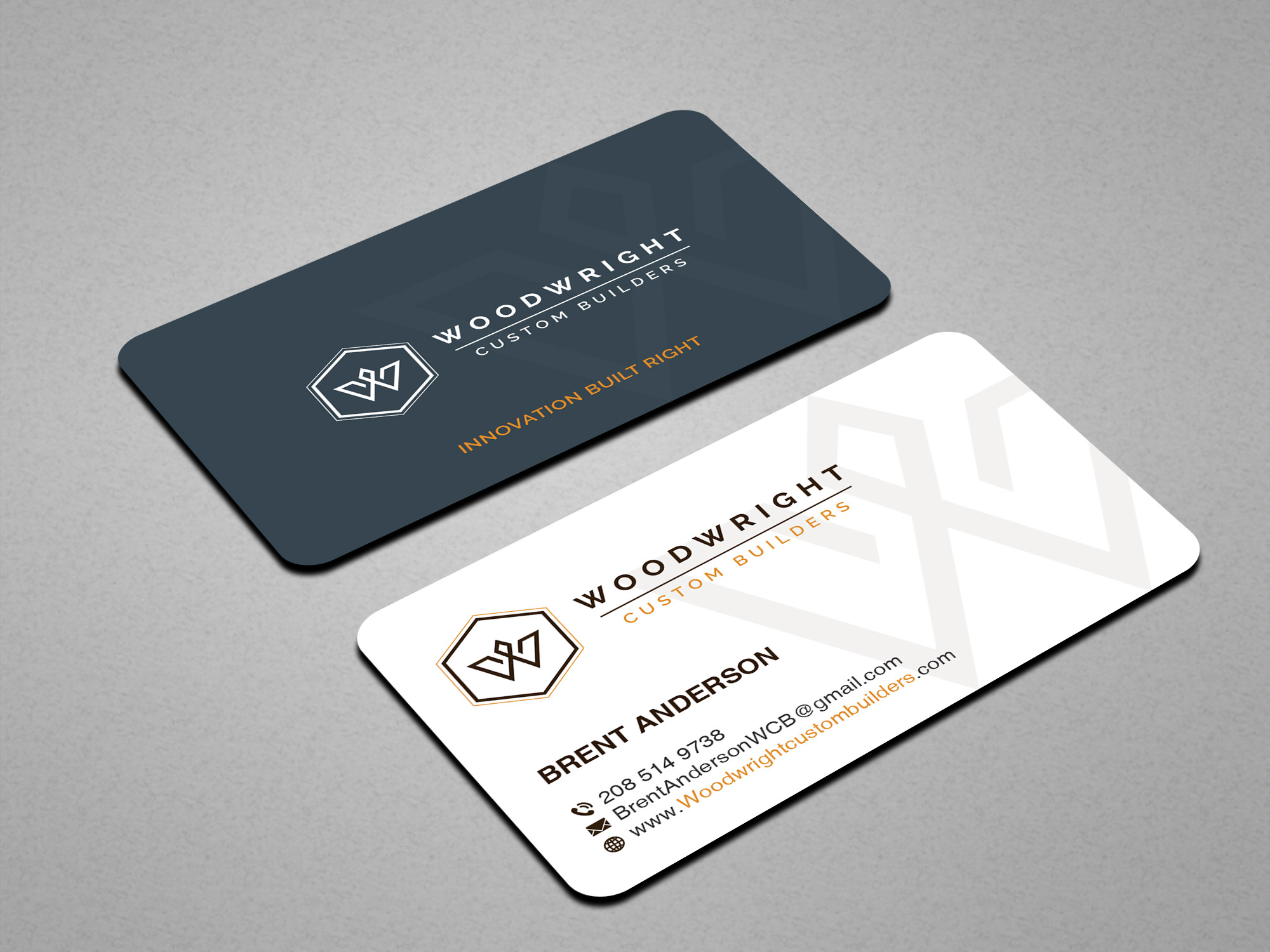 Business Card Design by Creations Box 2015 for Woodwright Custom Builders LLC | Design #26702234