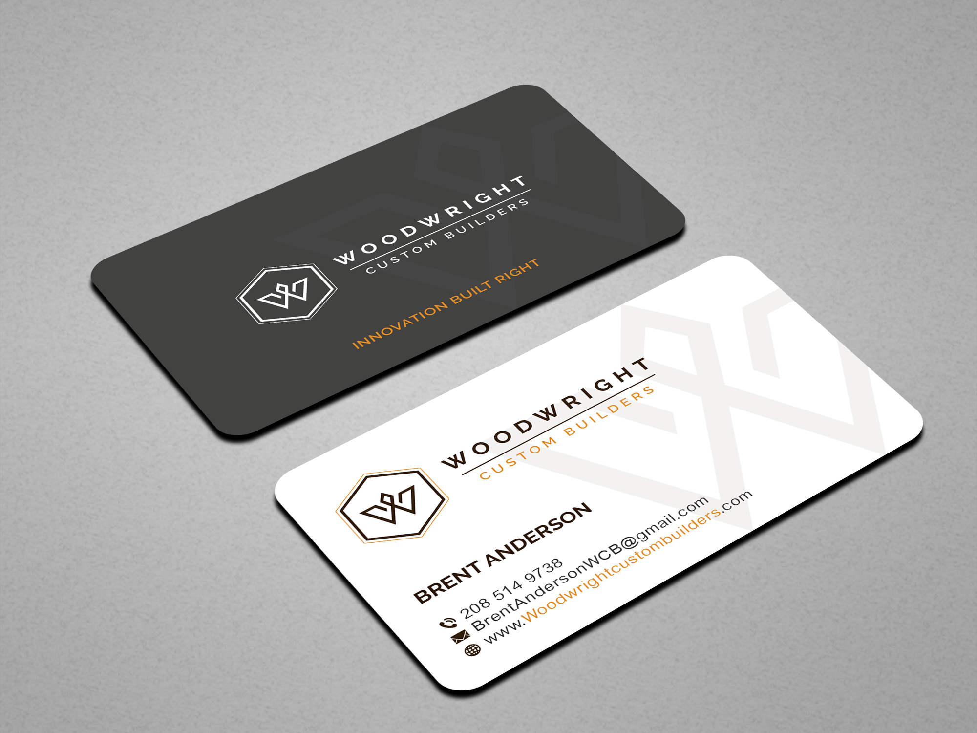 Business Card Design by Creations Box 2015 for Woodwright Custom Builders LLC | Design #26702237