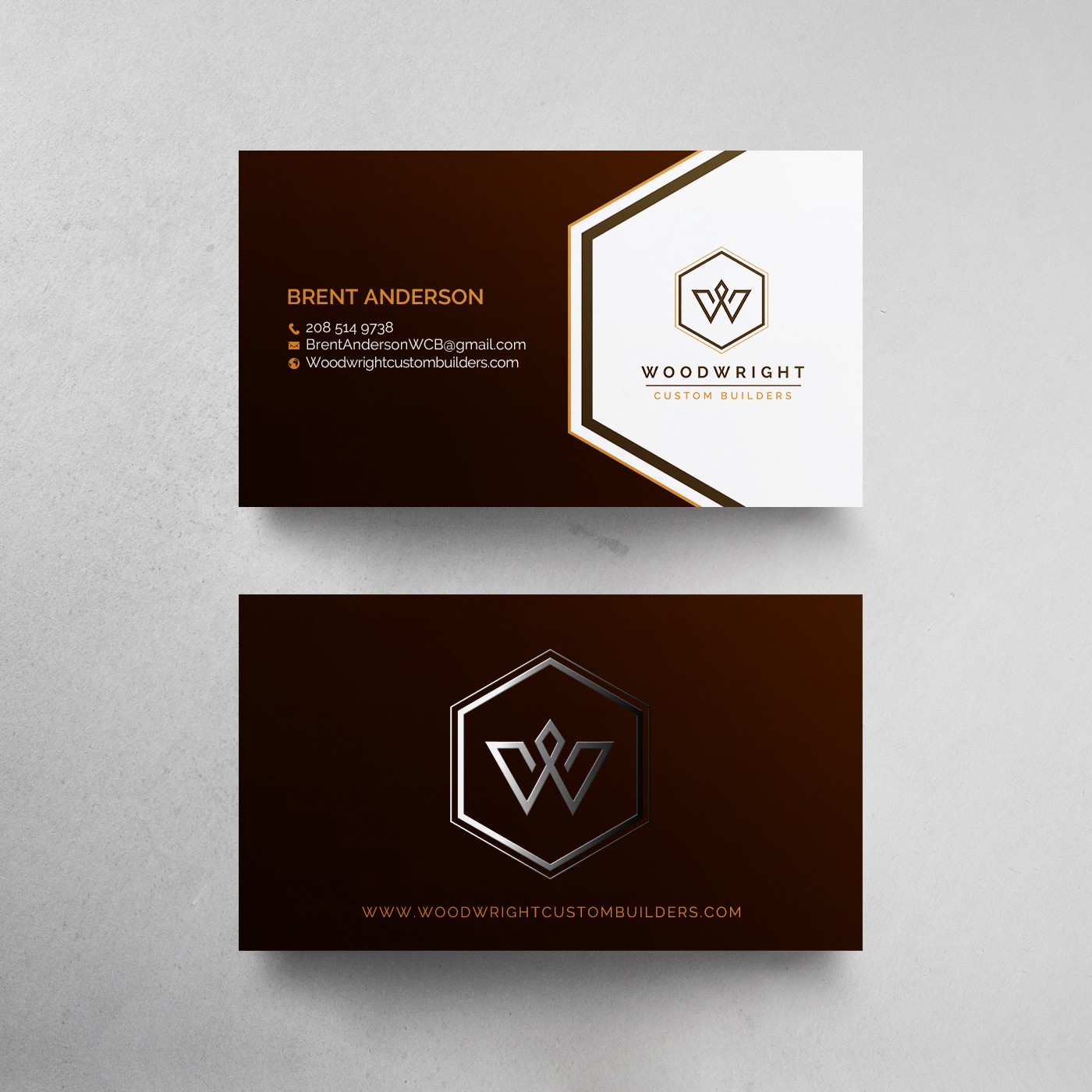 Business Card Design by chandrayaan.creative for Woodwright Custom Builders LLC | Design #26653779