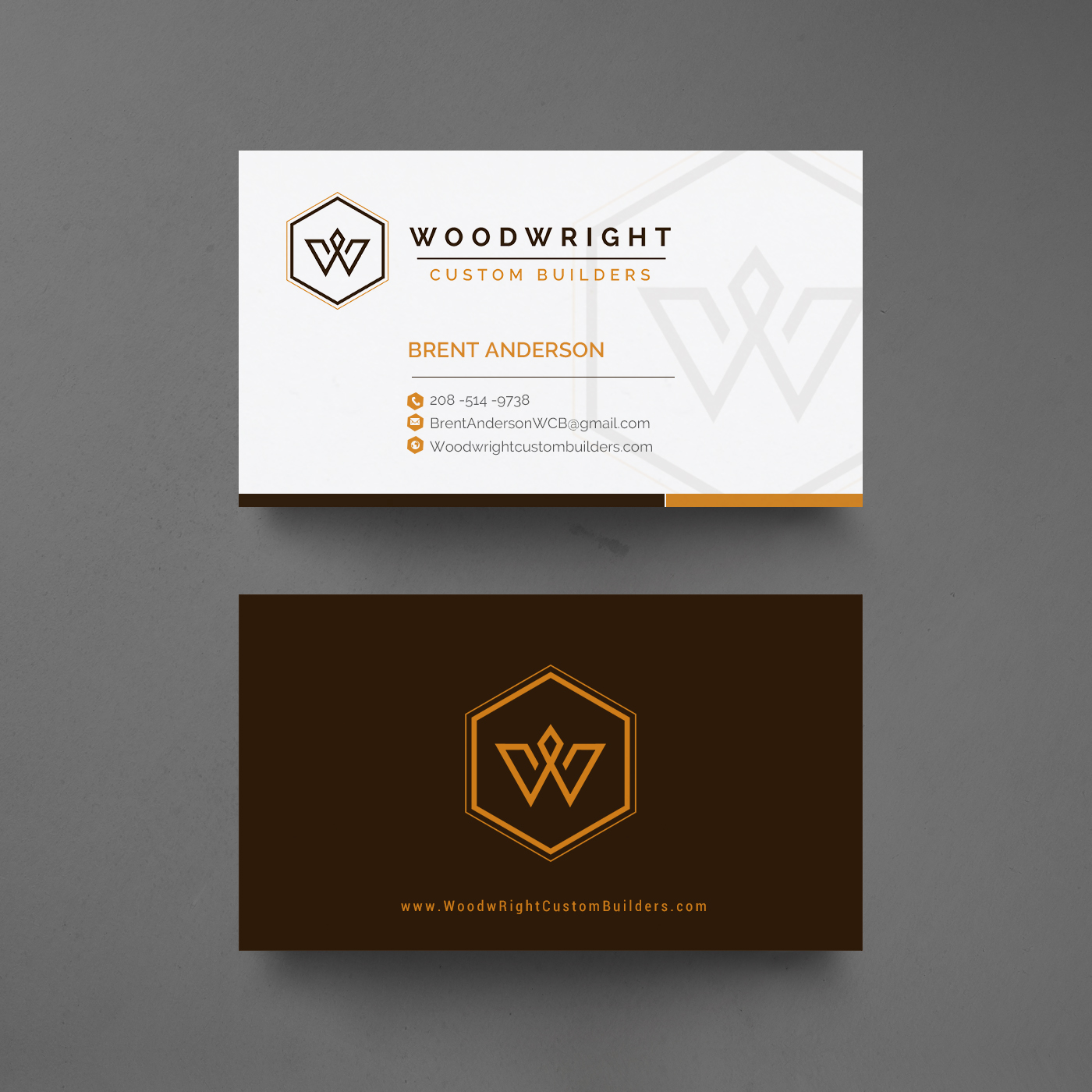 Business Card Design by chandrayaan.creative for Woodwright Custom Builders LLC | Design #26653782
