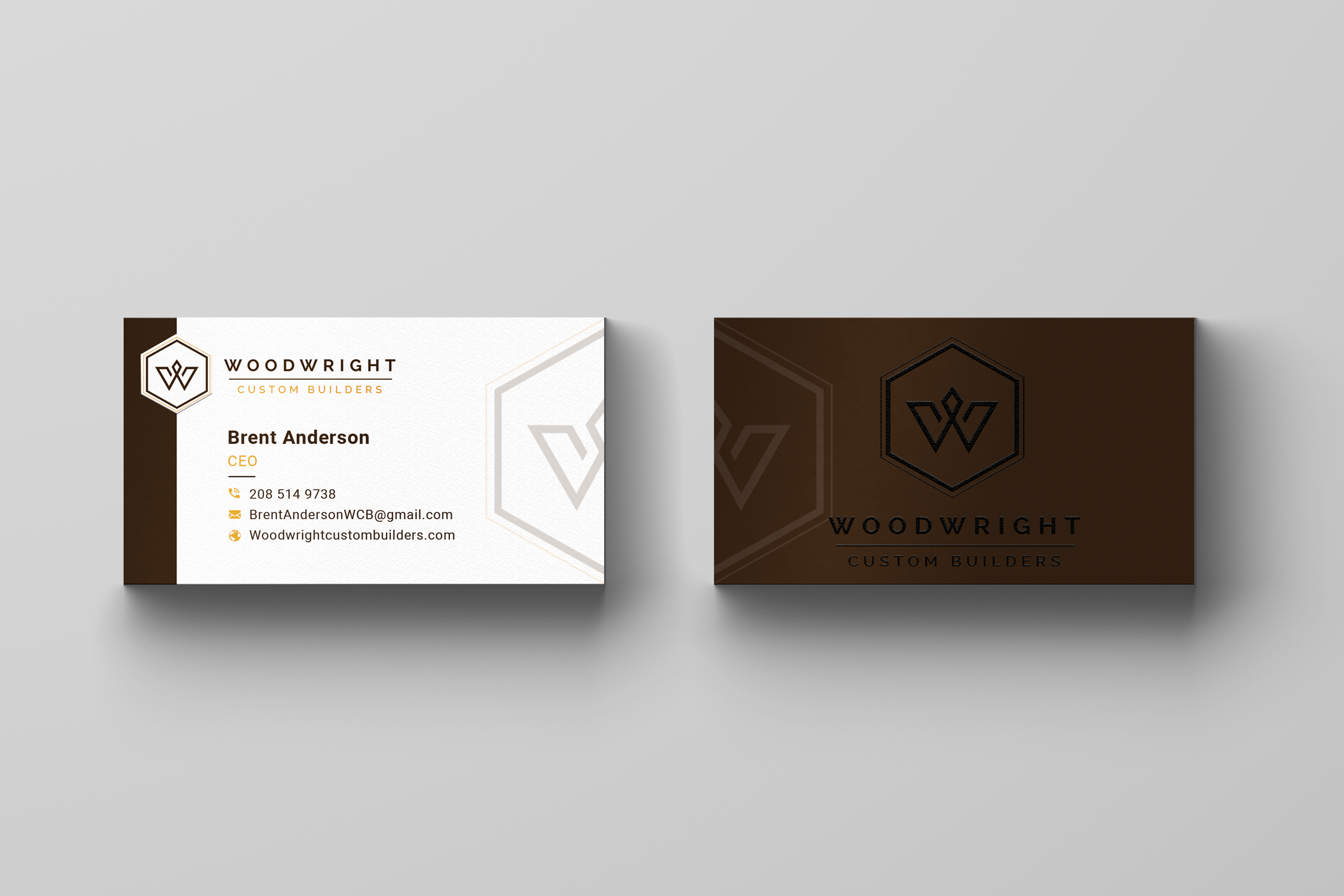 Business Card Design by B. M. BILLAL HOSSAIN for Woodwright Custom Builders LLC | Design #26711104